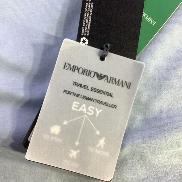 Emporio Armani Mens Pearl Blue Crew Neck T Shirt Travel Essential Easy XL NWT - Picture 6 of 12